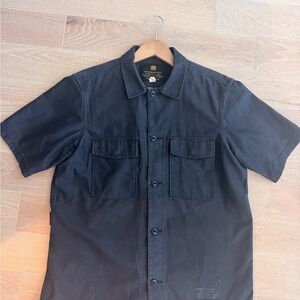 Neighborhood Black Short-Sleeve Button-Down Work Shirt